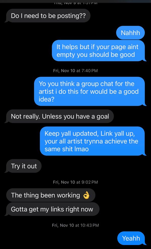 Client message saying the growth work has been working and they need to get links right